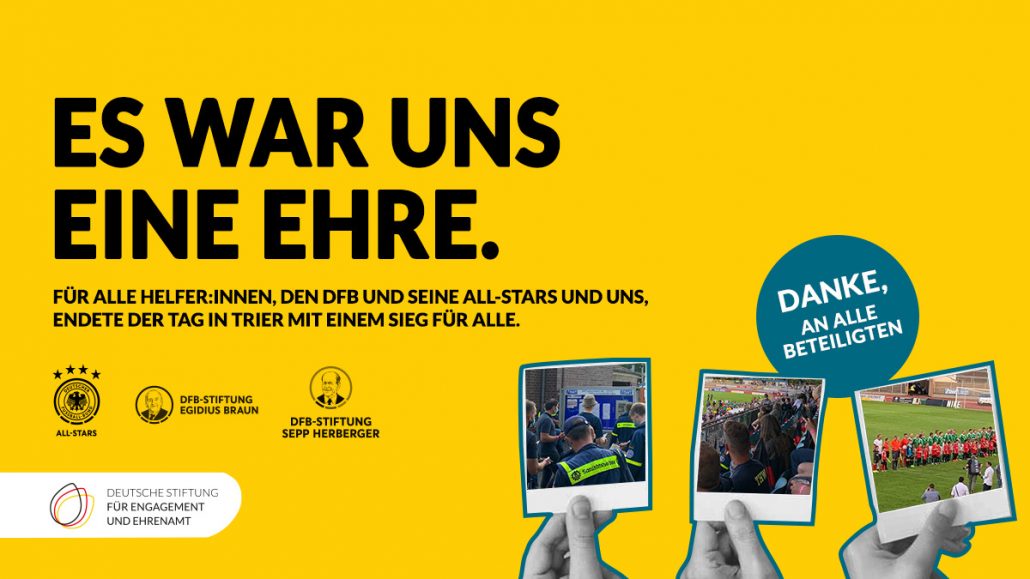 DSEE_1200x675_DFB_Danke (1) Illustration "Danke an alle Beteiligten" zum Benefiz-Flutopfer-Fußballspiel in Trier