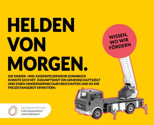 Helden von morgen. Die Kinder- und Jugendfeuerwehr Dornbock konnte sich mit Zukunftsmut ein Gemeinschaftszelt und einen Hindernisparcours beschaffen und so ihr Freizeitangebot erweitern.