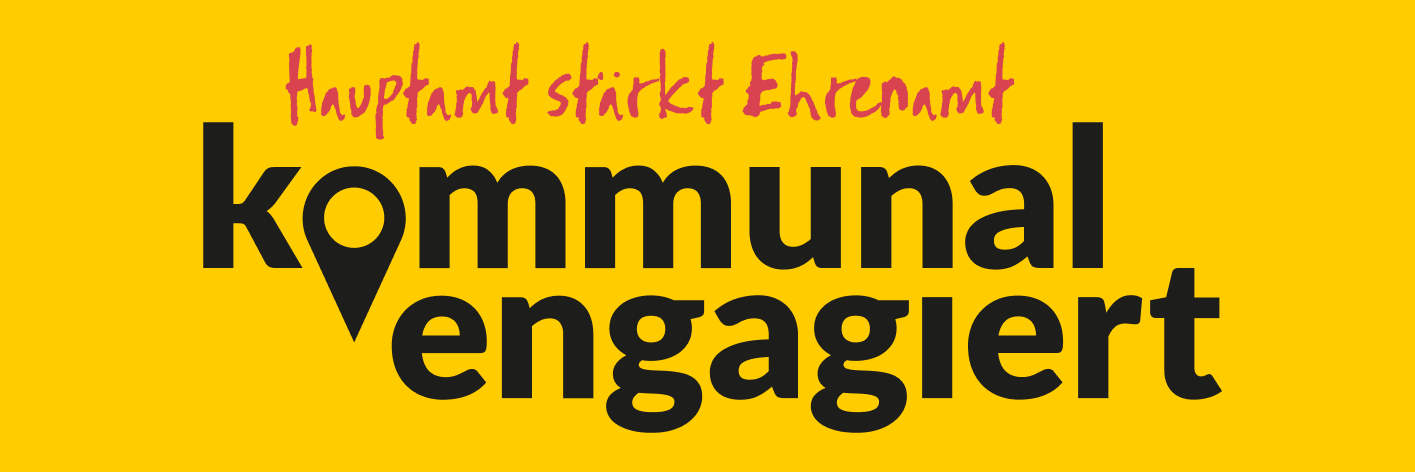 Grafik mit dem Text: HAuptamt stärkt Ehrenamt –KommunalEngagiert