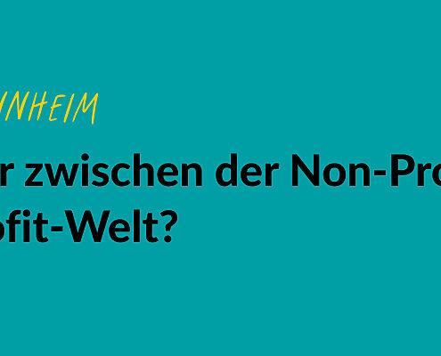 Grüne Grafik mit einer gelben gezeichneten Glühbirne. Text: #EngagiertGeforscht. Universität Mannheim. Brückenbauer zwischen der Non-Profit- und der For-Profit-Welt? Studienbericht